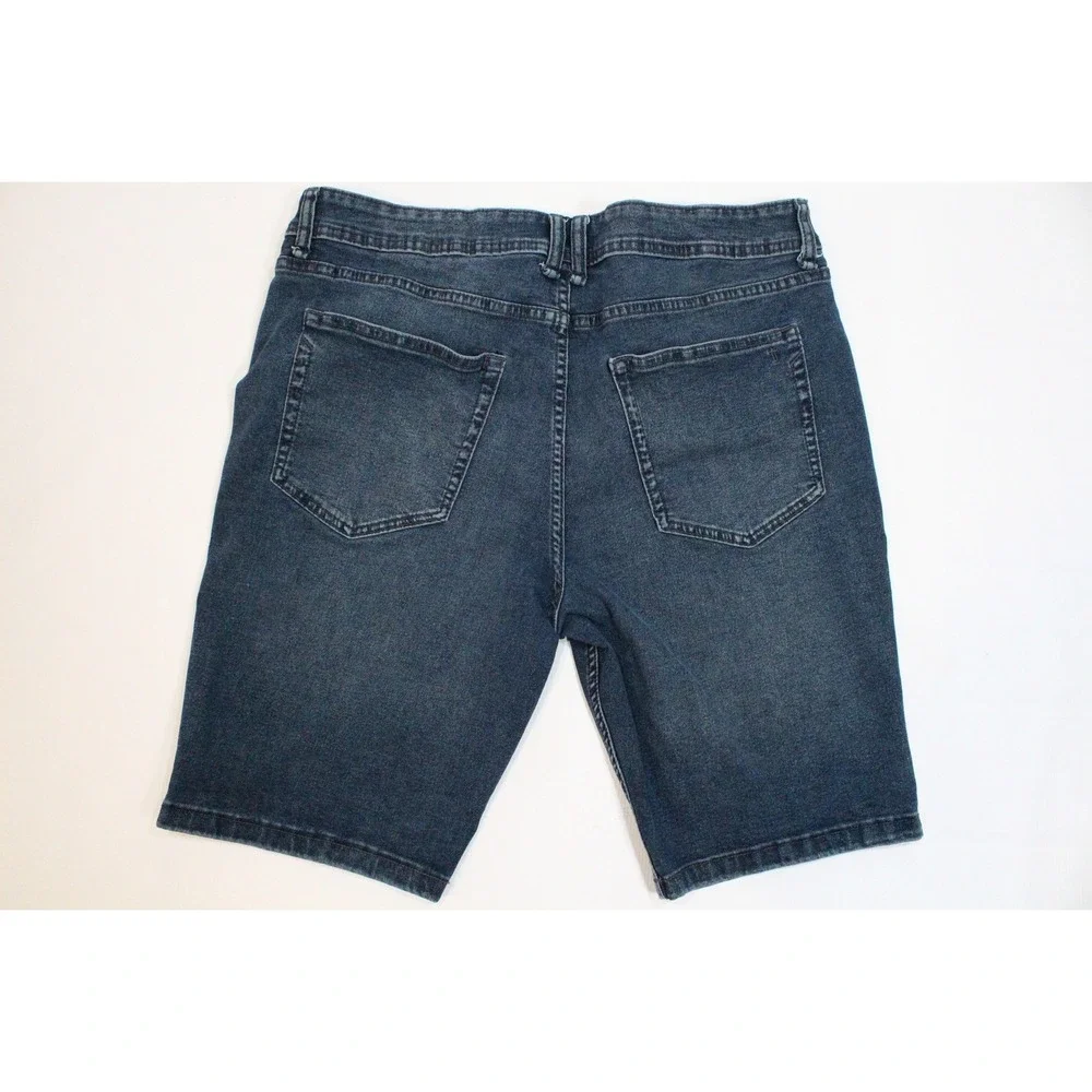 The Perfect Jean NYC Mens Slim Fit Denim Shorts Dark Wash Blue Size 38 Jorts